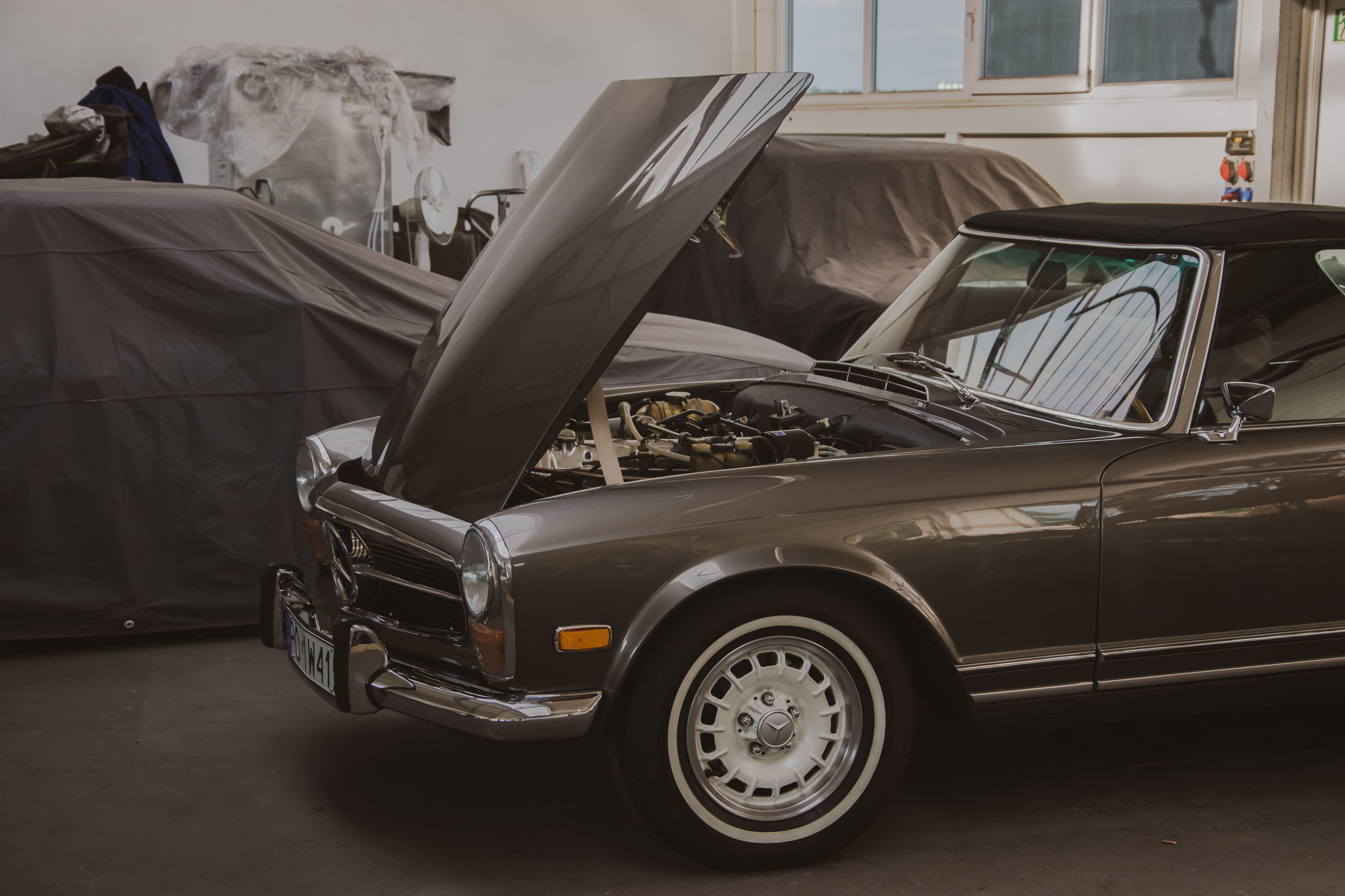 Classic car restoration workshop